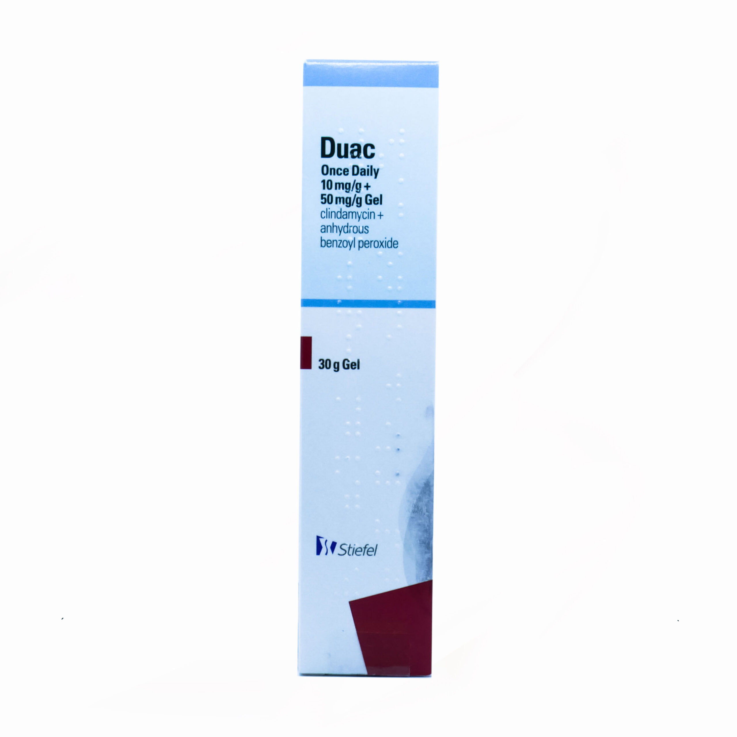 Box of Duac Gel used to treat mild to moderate acne